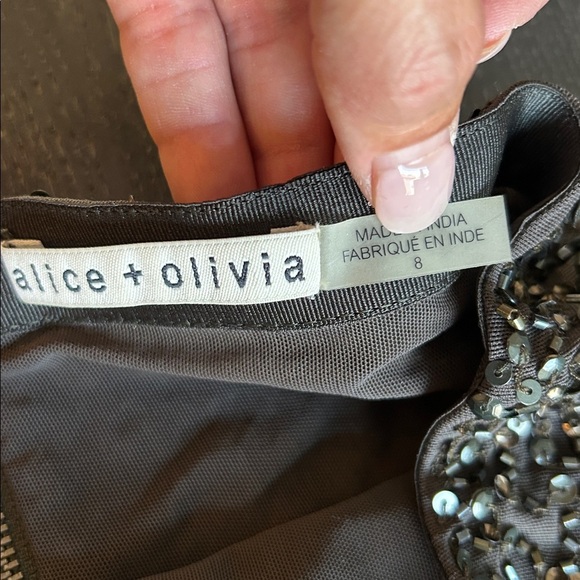 Alice + Olivia Ramos Sequin Midi Pencil Skirt in Army Green - Picture 8 of 11